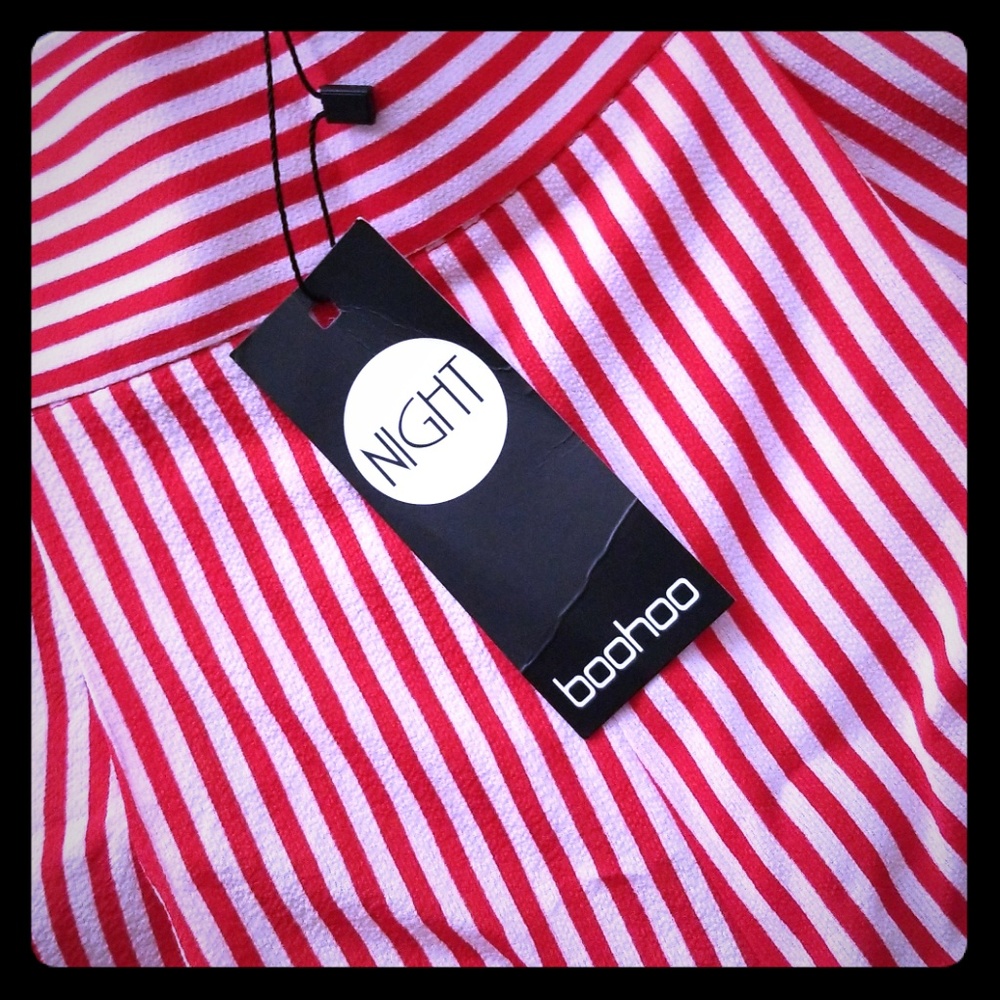 High waisted wide leg Stripe pants